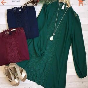 Dark green long sleeve dress